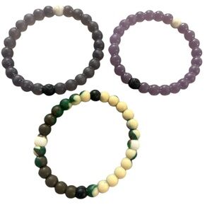 Lokai Bracelet Bundle of 3 - Black, Purple, Green